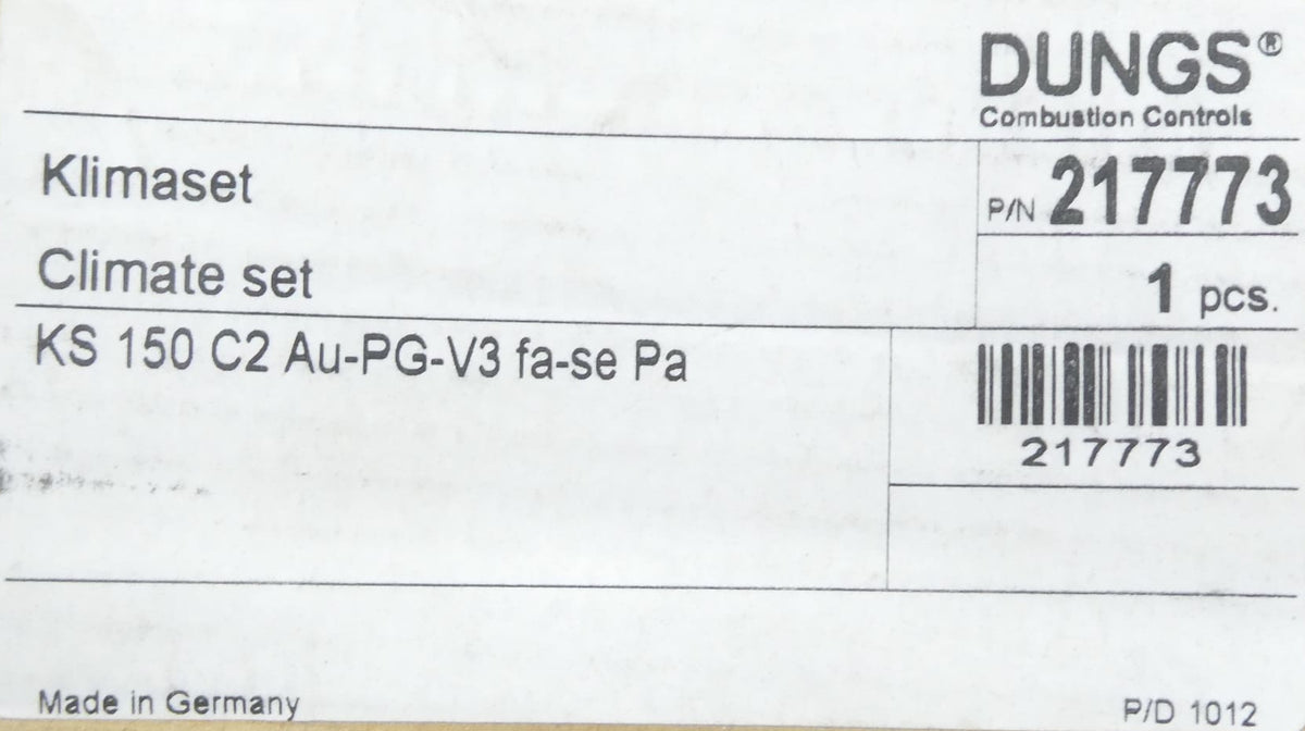 Dungs 217773 Klimaset KS 150 C2 Au-PG-V3 fa-se Pa